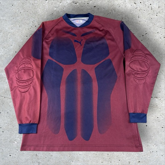 Vintage Puma‎ Goalkeeper Goalie Soccer Jersey XL 90s Soccer Long Sleeve Padded - Picture 1 of 5